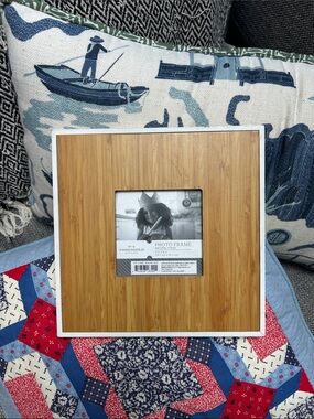 Threshold Bamboo Photo Frame with White Border